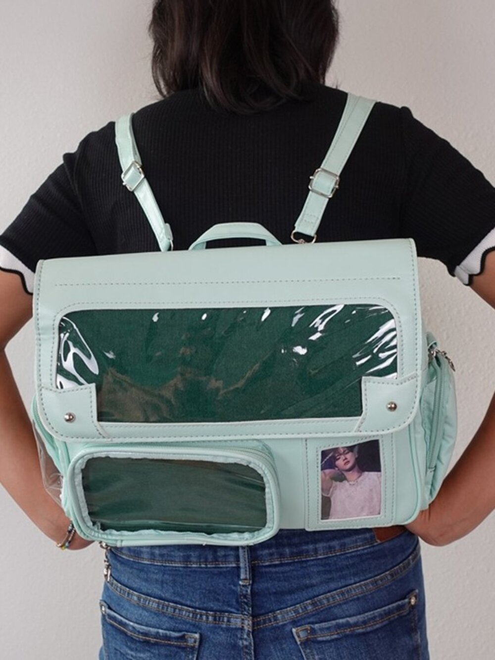 GREEN Ita Bag Backpack Crossbody Y2K Kawaii Anime Pin Display Shoulder Itabag